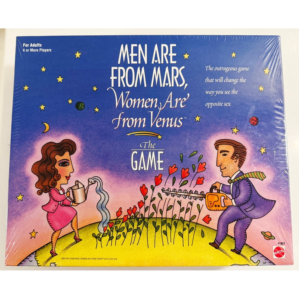 Mattel Men Are From Mars Women Are From Venus Game Adult OS Blue 1998 Sealed